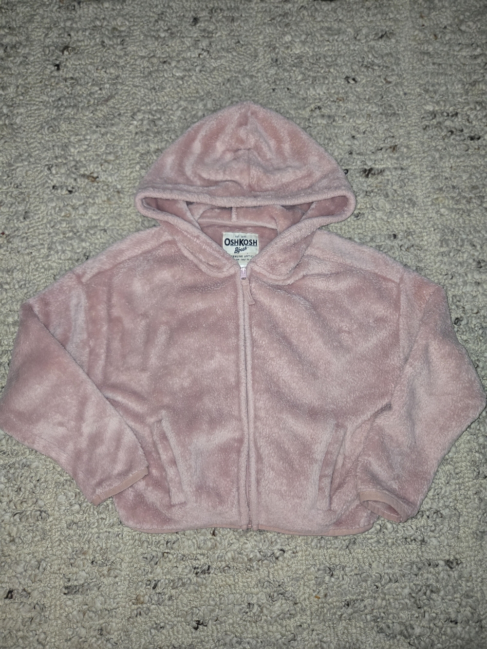 OshKosh B'gosh Plush Hooded Zip Jacket in Light Pink